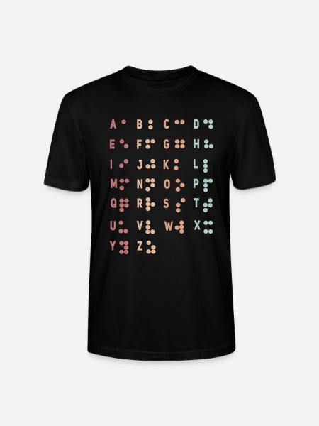 Retro-Buchstaben-Braille-Sprache Braille-Alphabet - Stanley/Stella Unisex Bio-T-Shirt CRAFTER - Schwarz