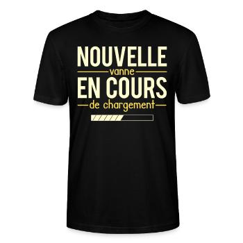Nouvelle Vanne En Cours De Chargement Blagueur - T-shirt bio CRAFTER Stanley Stella Unisexe - noir - Devant - Alina (178cm) & Michal (187cm)