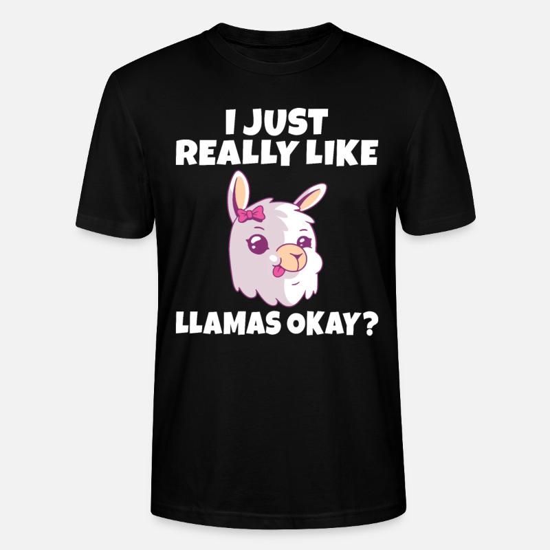 Llama Gift Llama Lover Gift - Stanley/Stella CRAFTER Unisex Organic T-Shirt - black