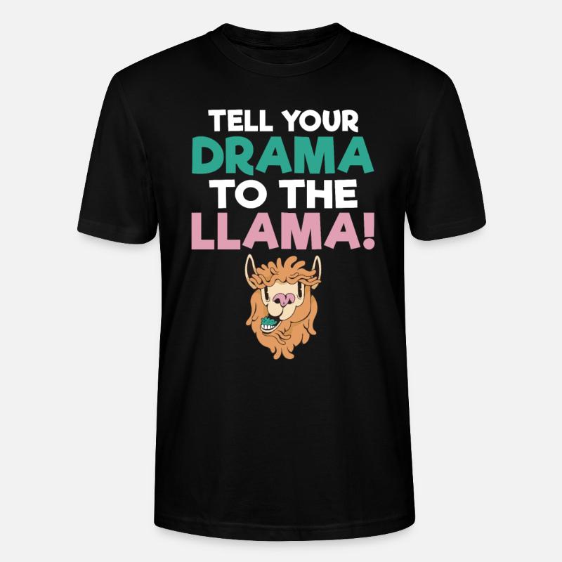 Llama Gift Llama Lover Gift - Stanley/Stella CRAFTER Unisex Organic T-Shirt - black