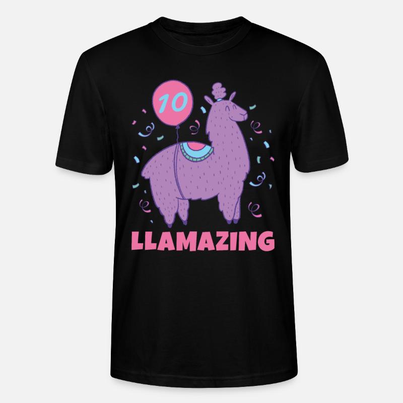 Llama Gift Llama Lover Gift - Stanley/Stella CRAFTER Unisex Organic T-Shirt - black