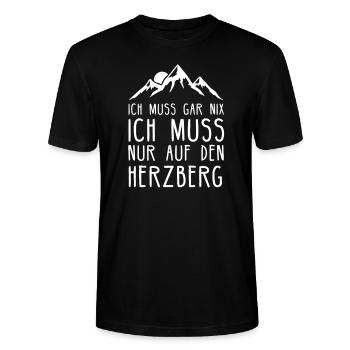 Herzberg I Harz Brockenbahn Walpurgis Motiv für - Stanley/Stella Unisex Bio-T-Shirt CRAFTER - Schwarz - Vorne - Alina (178cm) & Michal (187cm)