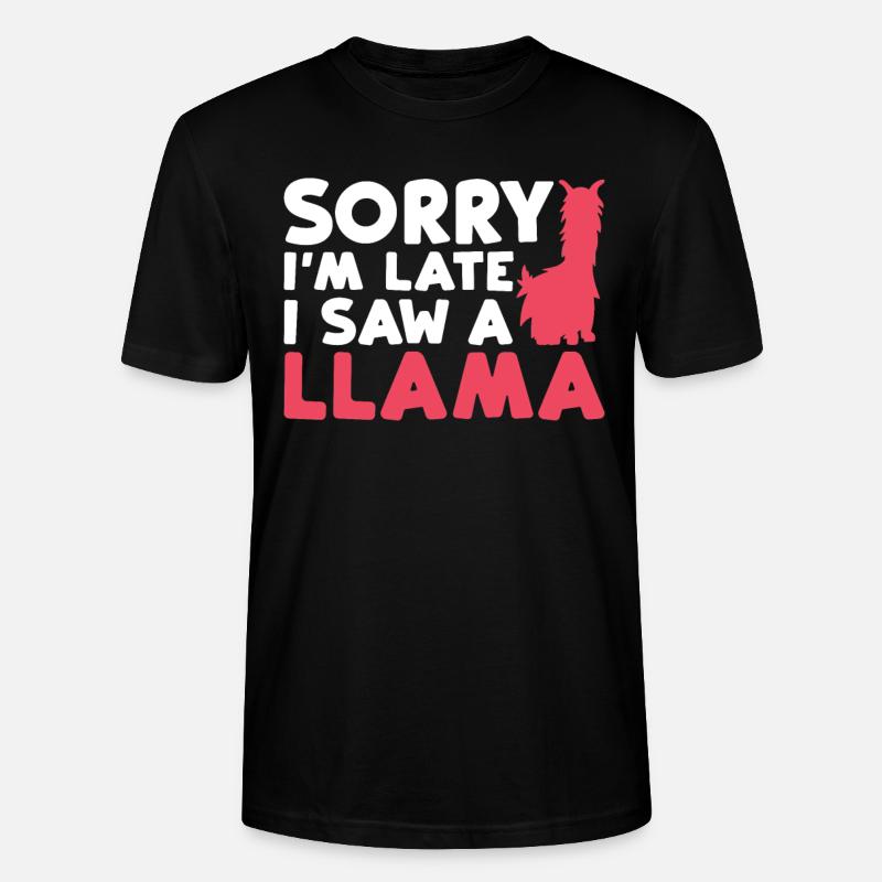 Llama Gift Llama Lover Gift - Stanley/Stella CRAFTER Unisex Organic T-Shirt - black