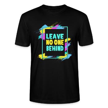 Aucun être humain n’est illégal Droits de l’homme Ne laissez pas - T-shirt bio CRAFTER Stanley Stella Unisexe - noir - Devant - Alina (178cm) & Michal (187cm)
