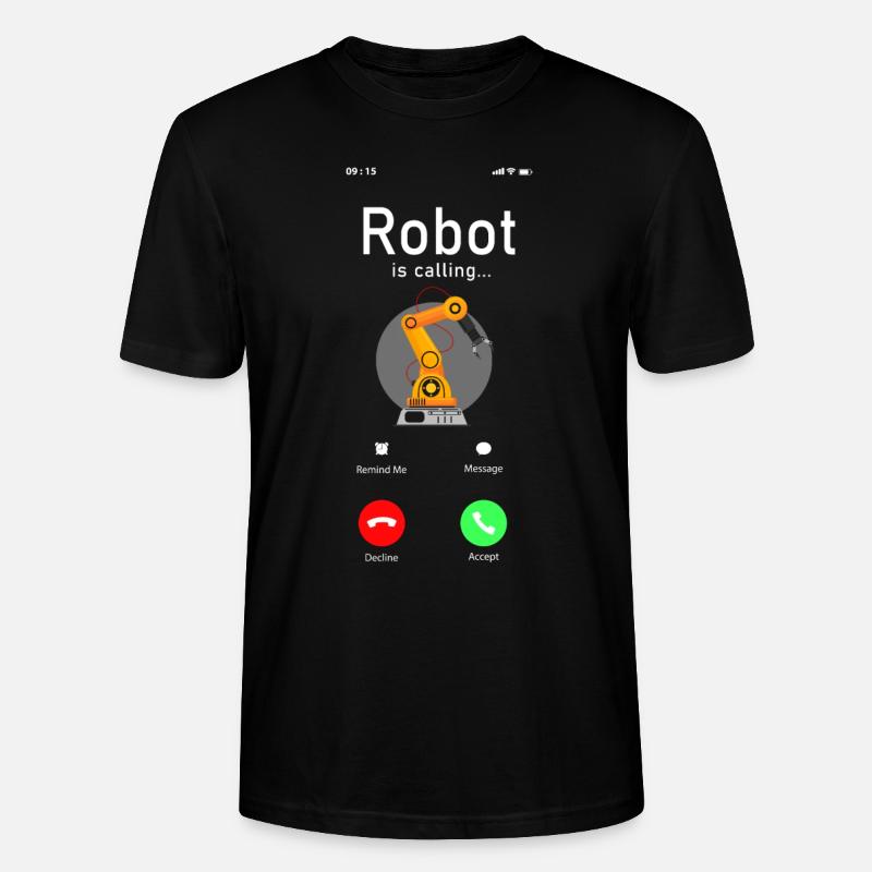 Robot Robotics Engineer Phone - Stanley/Stella Unisex Bio-T-Shirt CRAFTER - Schwarz