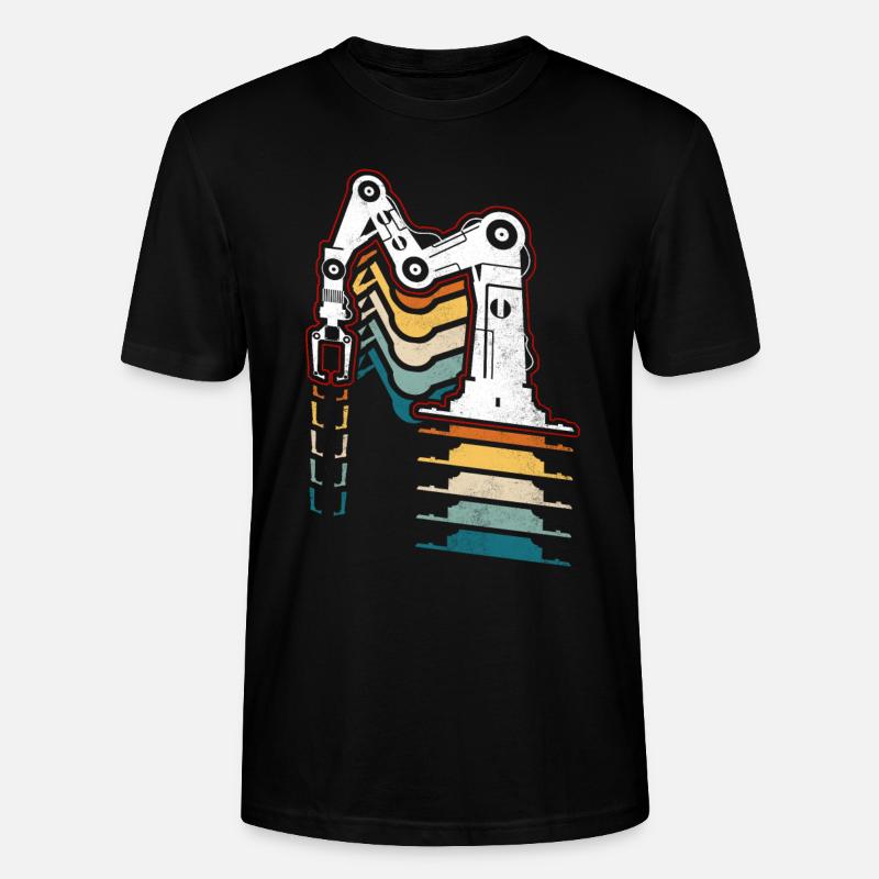 Robot Robotics Engineer Retro - Stanley/Stella Unisex Bio-T-Shirt CRAFTER - Schwarz