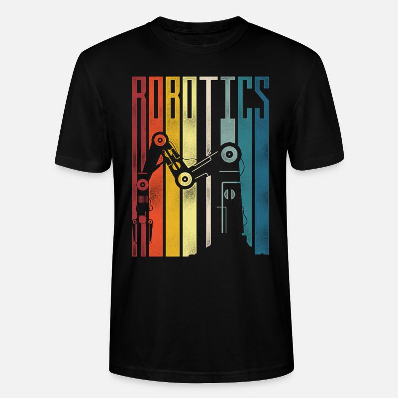 Robot Robotics Engineer Retro - Stanley/Stella Unisex Bio-T-Shirt CRAFTER - Schwarz