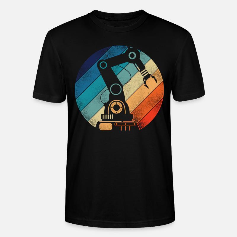 Robot Robotics Engineer Retro - Stanley/Stella Unisex Bio-T-Shirt CRAFTER - Schwarz