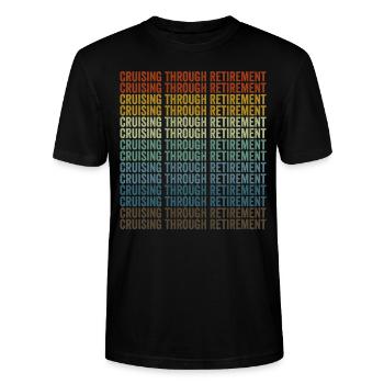 Auf Kreuzfahrt durch den Ruhestand Kreuzfahrt-Urla - Stanley/Stella Unisex Bio-T-Shirt CRAFTER - Schwarz - Vorne - Alina (178cm) & Michal (187cm)
