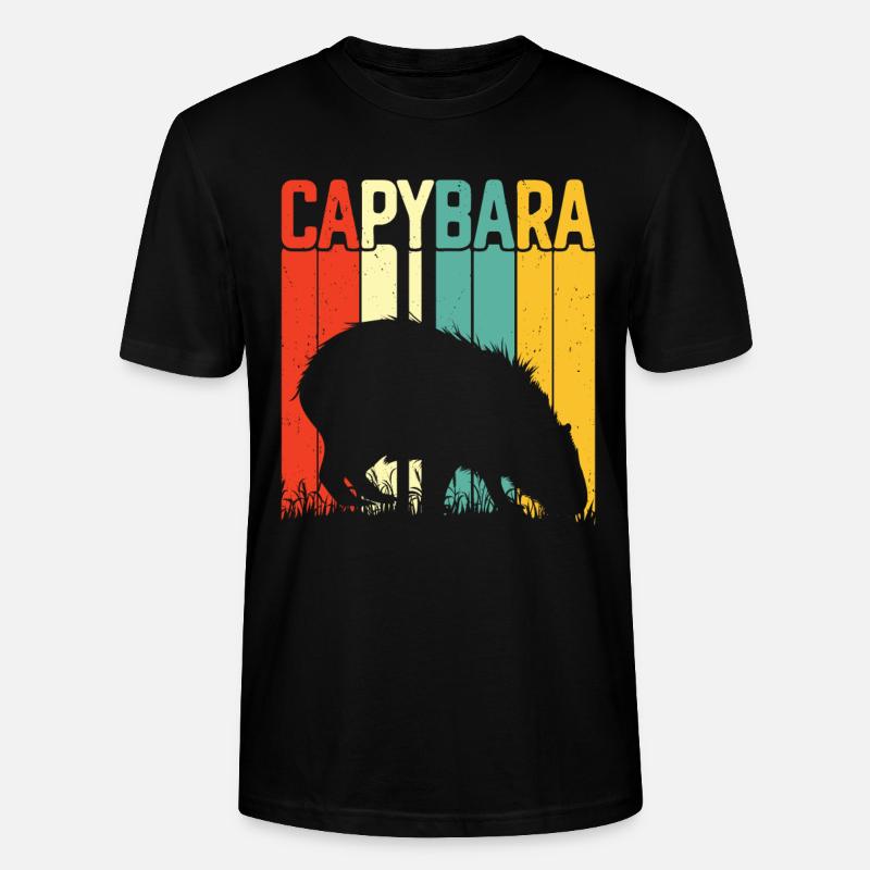 Capybara Tier Nagetier Capibara - Stanley/Stella Unisex Bio-T-Shirt CRAFTER - Schwarz