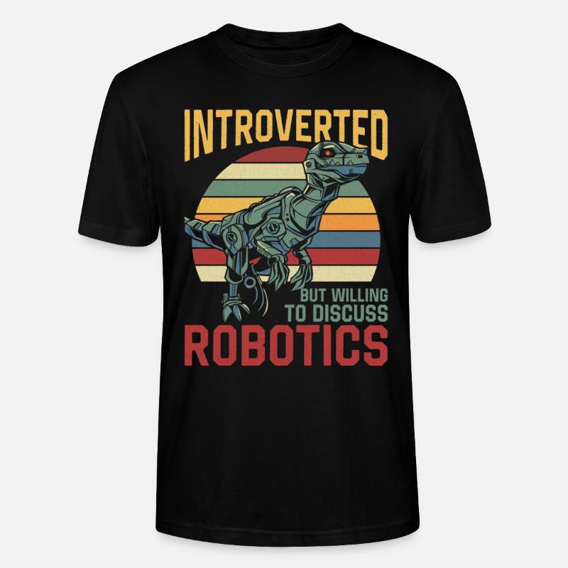 Robot Robotics Engineer Retro - Stanley/Stella Unisex Bio-T-Shirt CRAFTER - Schwarz