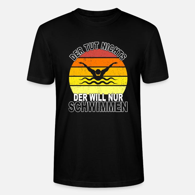 Schwimmen Spruch - Stanley/Stella Unisex Bio-T-Shirt CRAFTER - Schwarz