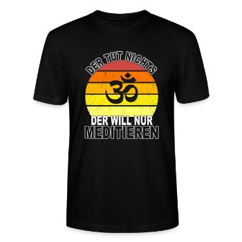 Meditieren Spruch - Stanley/Stella Unisex Bio-T-Shirt CRAFTER - Schwarz - Vorne - Alina (178cm) & Michal (187cm)