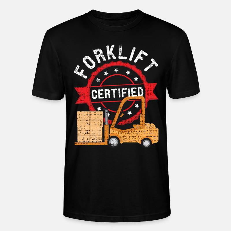 Cooler Gabelstaplerfahrer Fahrer Trucker Gabelstapler - Stanley/Stella Unisex Bio-T-Shirt CRAFTER - Schwarz