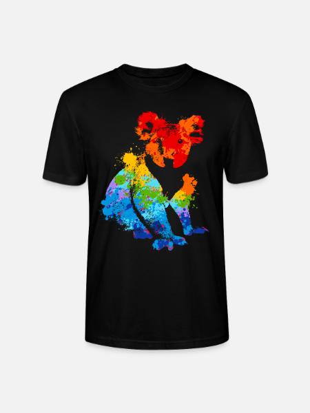 Farbspritzer Koala Bunter Koala - Stanley/Stella Unisex Bio-T-Shirt CRAFTER - Schwarz