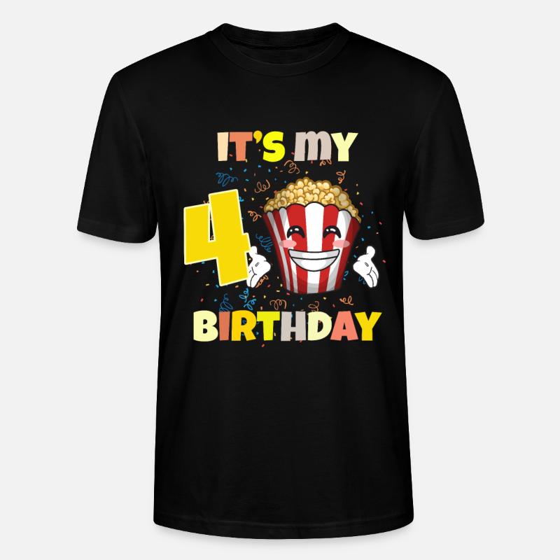 C’est mon 4ème anniversaire - T-shirt bio CRAFTER Stanley Stella Unisexe - noir