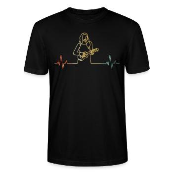 Ukulele Ukulele-Spieler Ukulelist - Stanley/Stella Unisex Bio-T-Shirt CRAFTER - Schwarz - Vorne - Alina (178cm) & Michal (187cm)