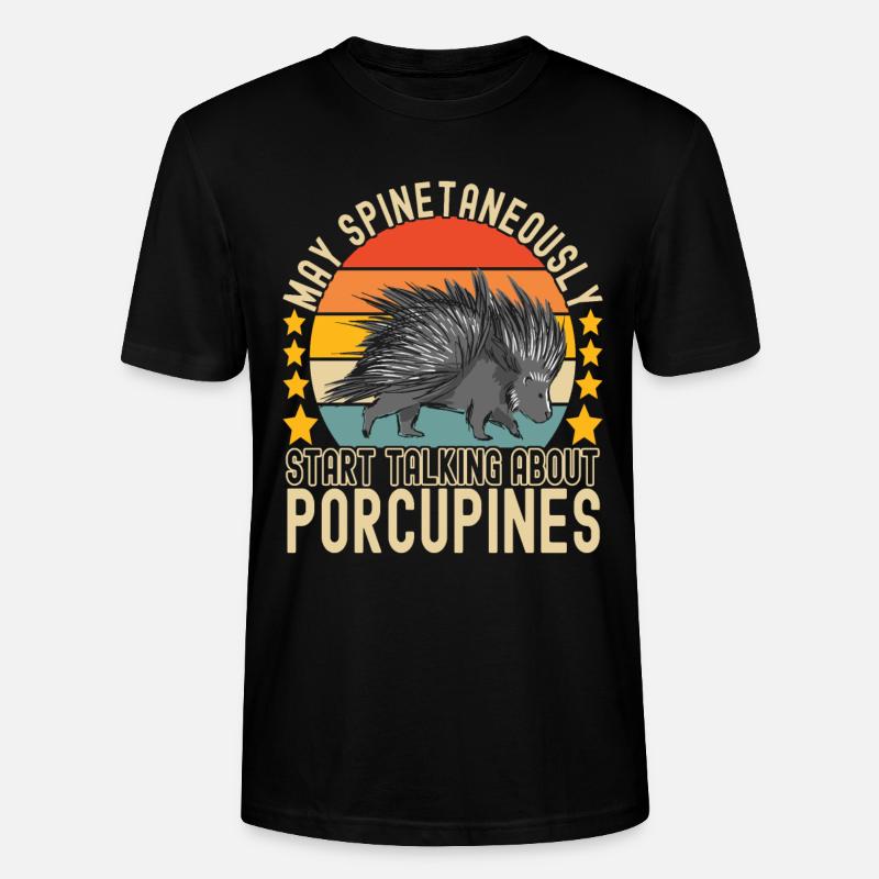 Porc-épic mignon - T-shirt bio CRAFTER Stanley Stella Unisexe - noir