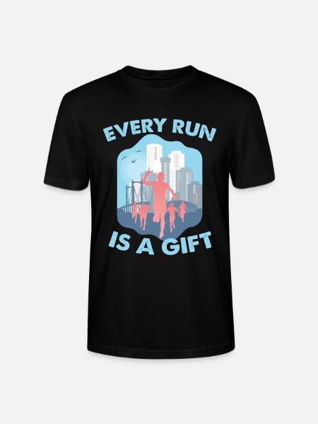 Hvert løb er en gave - Stanley Stella CRAFTER unisex økologisk-T-shirt - sort