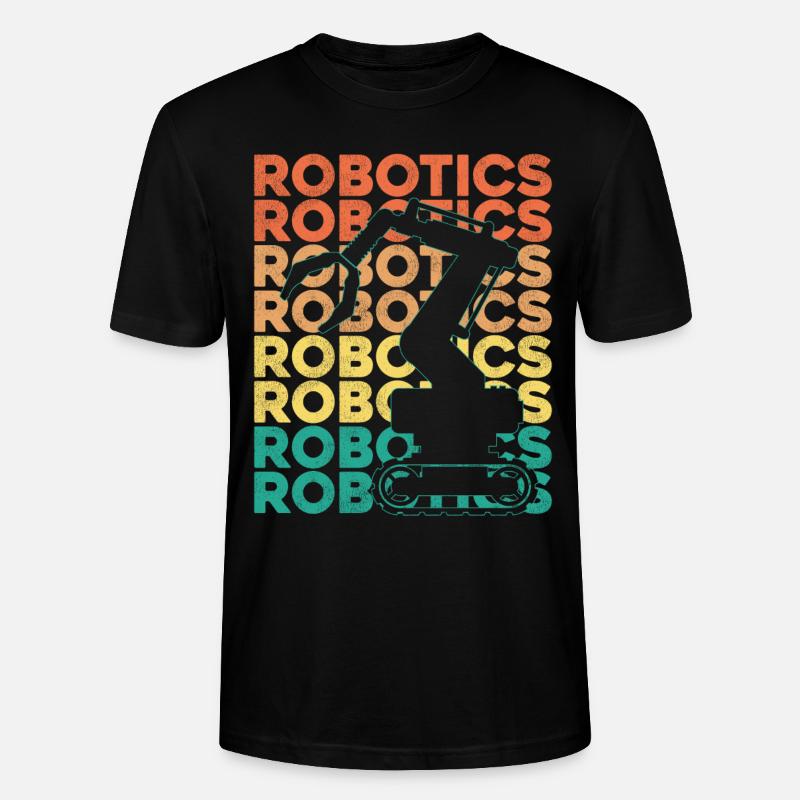 Robot Robotics Engineer Retro - Stanley/Stella Unisex Bio-T-Shirt CRAFTER - Schwarz