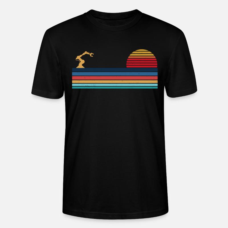 Robot Robotics Engineer Retro - Stanley/Stella Unisex Bio-T-Shirt CRAFTER - Schwarz