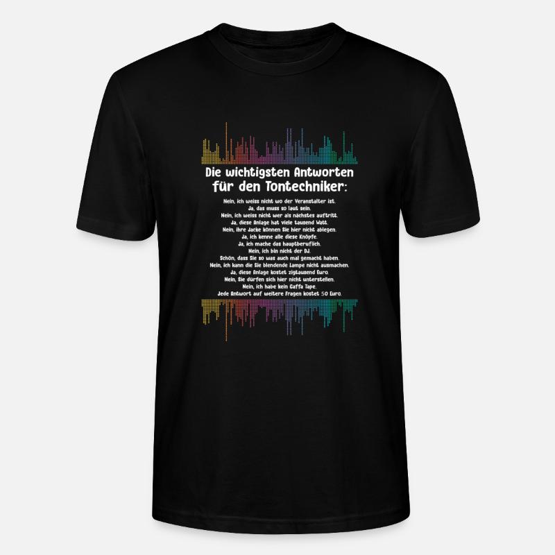 Antworten Der Tontechniker Tontechnik - Stanley/Stella Unisex Bio-T-Shirt CRAFTER - Schwarz