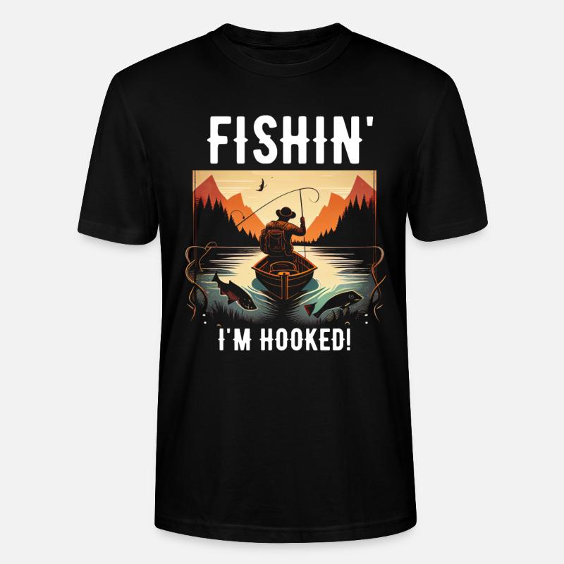 Fishin Ich bin süchtig - Stanley/Stella Unisex Bio-T-Shirt CRAFTER - Schwarz