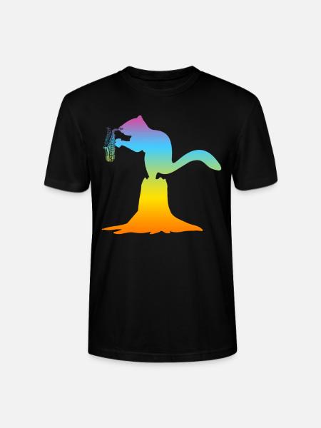 Squirrel Saxophonist Squirrel Saxophone Player - Stanley/Stella Unisex Bio-T-Shirt CRAFTER - Schwarz