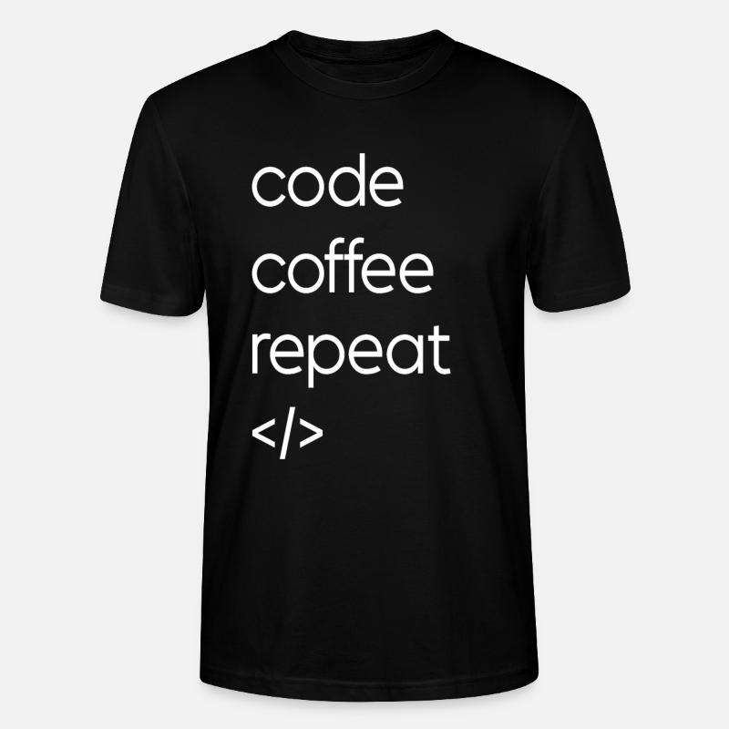 Code Kaffee Wiederholung - Stanley/Stella Unisex Bio-T-Shirt CRAFTER - Schwarz