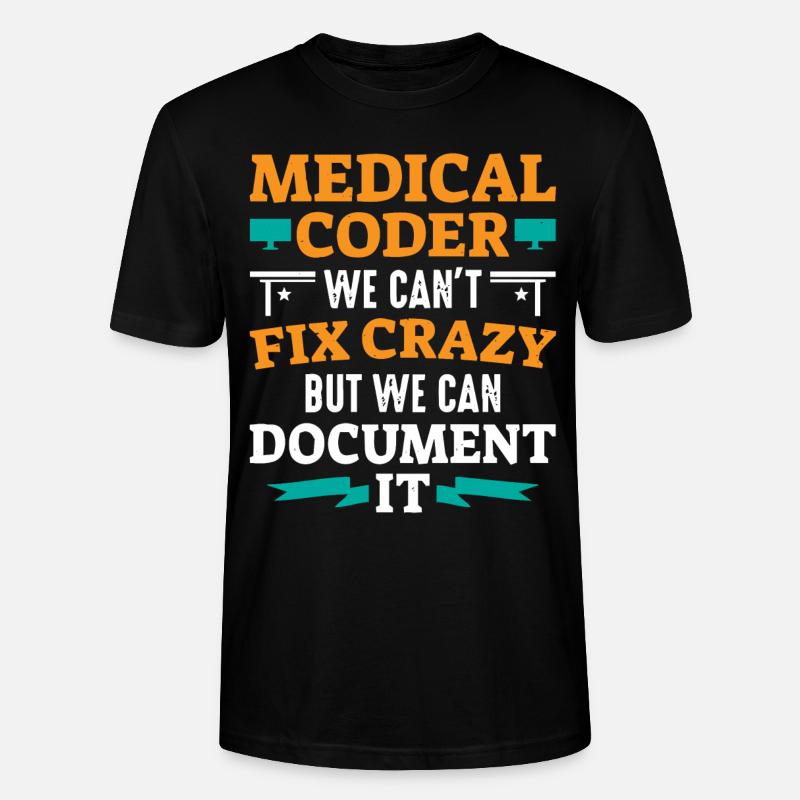 Medical encoder, programmer - Stanley/Stella CRAFTER Unisex Organic T-Shirt - black