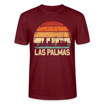 Las Palmas - T-shirt bio CRAFTER Stanley Stella Unisexe - bordeaux - Devant - Alina (178cm) & Michal (187cm)