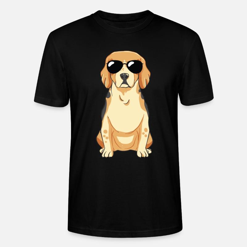 Beagle Welpe Mit Sonnebrille - Stanley/Stella Unisex Bio-T-Shirt CRAFTER - Schwarz