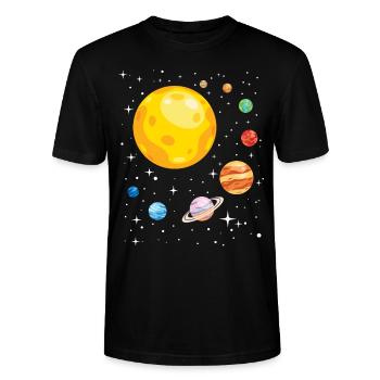 Solar System For Astronomy Student - Stanley/Stella Unisex Bio-T-Shirt CRAFTER - Schwarz - Vorne - Alina (178cm) & Michal (187cm)