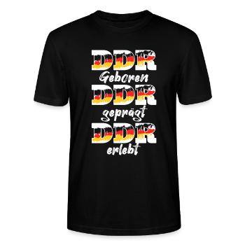 Cooler Ddr Ostdeutschland Osten Spruch - Stanley/Stella Unisex Bio-T-Shirt CRAFTER - Schwarz - Vorne - Alina (178cm) & Michal (187cm)