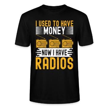 Ham Radio Ham Funker - Stanley/Stella Unisex Bio-T-Shirt CRAFTER - Schwarz - Vorne - Alina (178cm) & Michal (187cm)