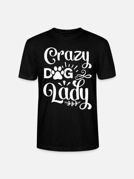 Crazy Dog Lady - Paw - Stanley/Stella CRAFTER Unisex Organic T-Shirt - black