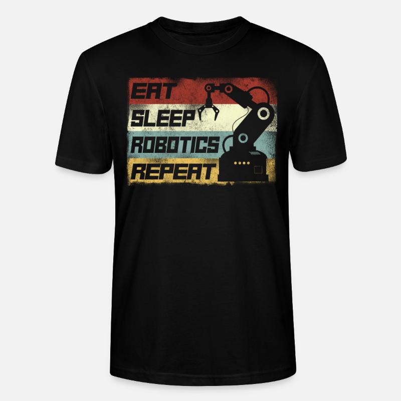 Robot Robotics Engineer Retro - Stanley/Stella Unisex Bio-T-Shirt CRAFTER - Schwarz