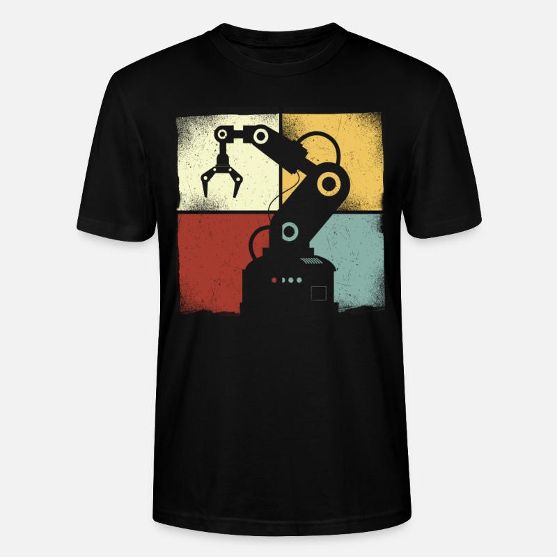 Robot Robotics Engineer Retro - Stanley/Stella Unisex Bio-T-Shirt CRAFTER - Schwarz