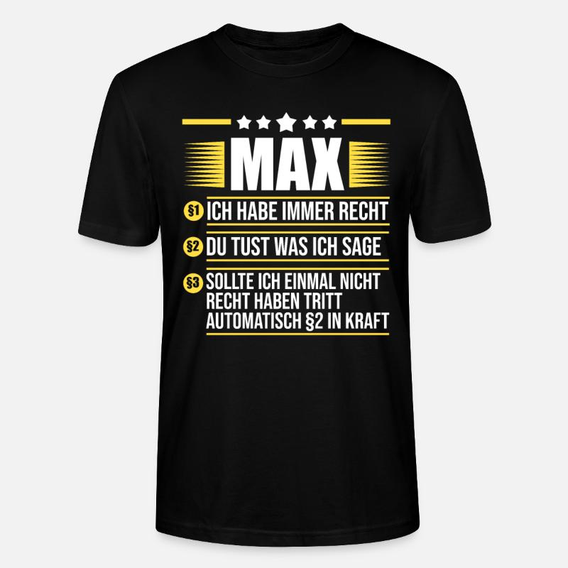 Max - Stanley/Stella Unisex Bio-T-Shirt CRAFTER - Schwarz