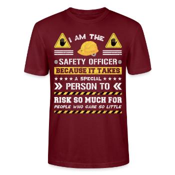 Safety Manager Safety Officer - Stanley/Stella CRAFTER Unisex Organic T-Shirt - burgundy - Front - Alina (178cm) & Michal (187cm)