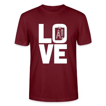 Liebe Zeichner Arichtect - Stanley/Stella Unisex Bio-T-Shirt CRAFTER - Burgunderrot - Vorne - Alina (178cm) & Michal (187cm)