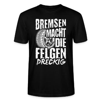 Echte Männer KFZ Breitreifen Alufelgen Fahrwerk Ti - Stanley/Stella Unisex Bio-T-Shirt CRAFTER - Schwarz - Vorne - Alina (178cm) & Michal (187cm)