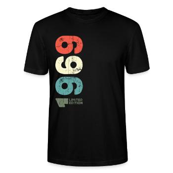 Seit 1969 Jahr 1969 Retro 1969 Jahrgang 1969 - Stanley/Stella Unisex Bio-T-Shirt CRAFTER - Schwarz - Vorne - Alina (178cm) & Michal (187cm)