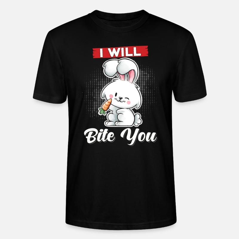 Rabbit Ich will dich beißen - Stanley/Stella Unisex Bio-T-Shirt CRAFTER - Schwarz