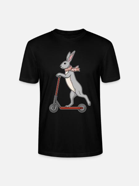 Rabbit on Scooter/e Scooter, Funny Design - Stanley/Stella CRAFTER Unisex Organic T-Shirt - black