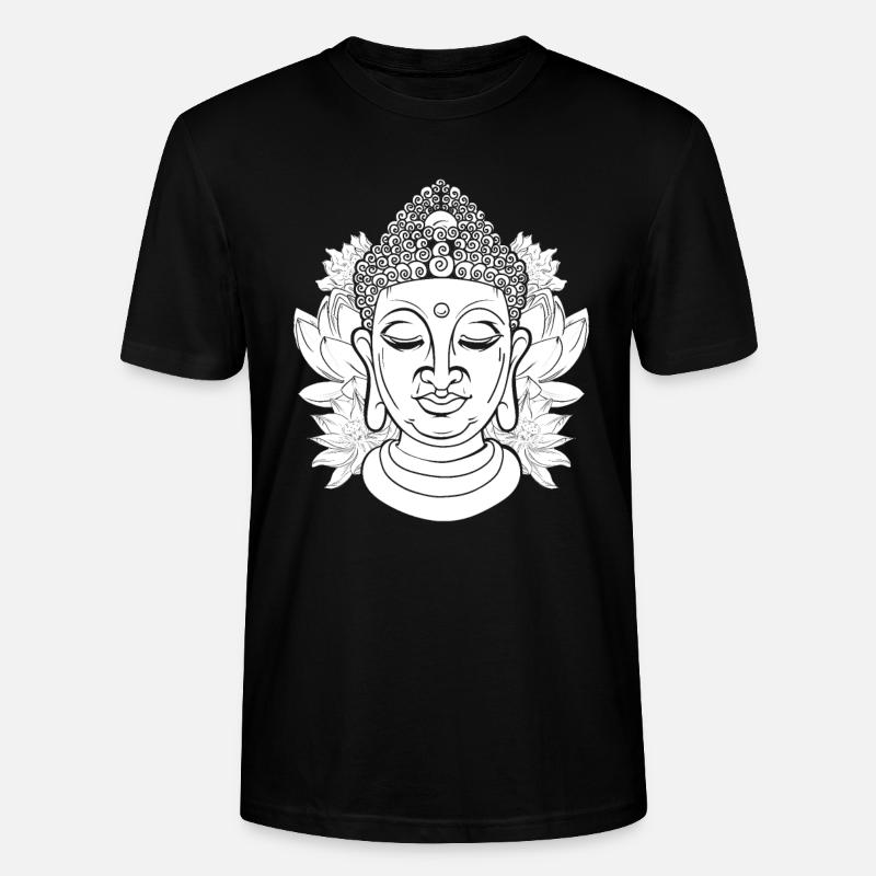 Buddha Buddhist Blumen - Stanley/Stella Unisex Bio-T-Shirt CRAFTER - Schwarz