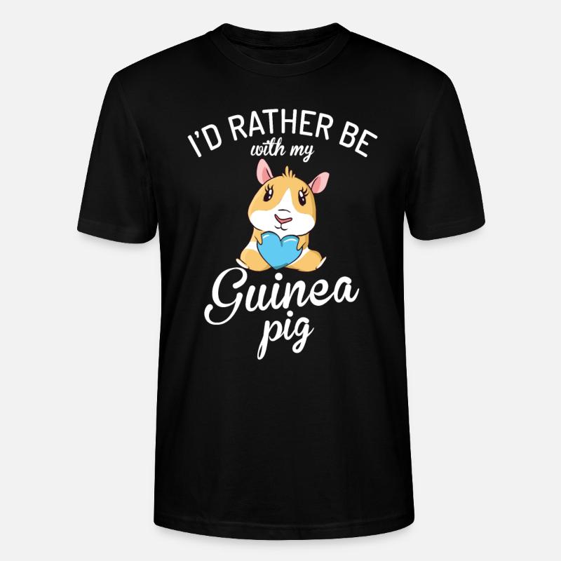 Cadeau mignon cochon d’Inde - T-shirt bio CRAFTER Stanley Stella Unisexe - noir