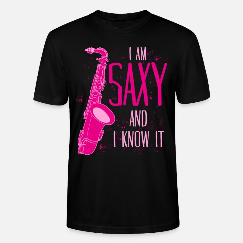 Saxophon Witz Saxy Jazz Saxophone - Stanley/Stella Unisex Bio-T-Shirt CRAFTER - Schwarz