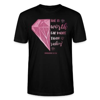 Christlich Religiöses Motiv - Stanley/Stella Unisex Bio-T-Shirt CRAFTER - Schwarz - Vorne - Alina (178cm) & Michal (187cm)