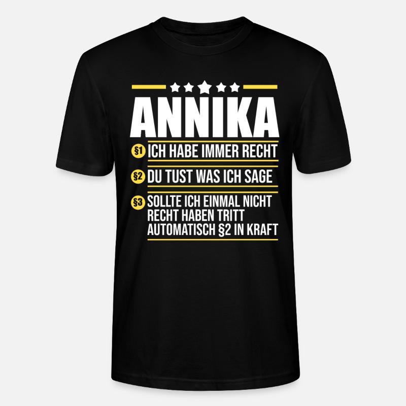 Annika - Stanley/Stella Unisex Bio-T-Shirt CRAFTER - Schwarz
